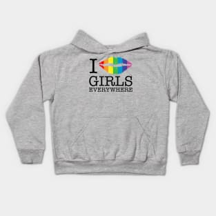 i kiss girls everywhere rainbow lips Kids Hoodie